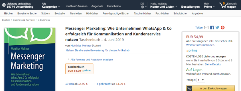 Messenger Marketing Buch WhatsApp _Amazon Buch